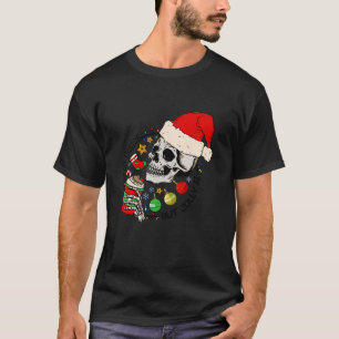 Dead Inside men Jolly AF Funny Skeleton Santa Hat T Shirt