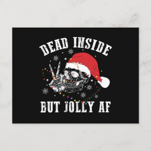 Dead Inside men Jolly AF Halloween-julskullen Vykort