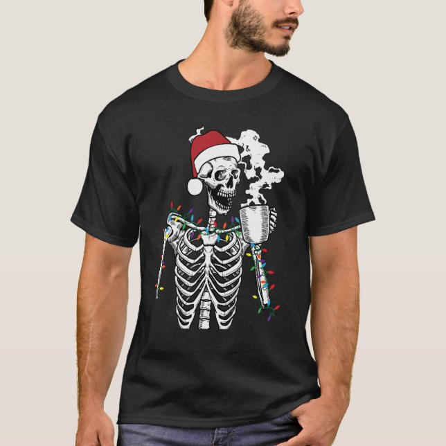 Dead-Inside men Jolly AF Skeleton-julfonen T Shirt (Framsida)