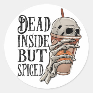 Dead Inside, men märkt Halloween Skeleton Runt Klistermärke
