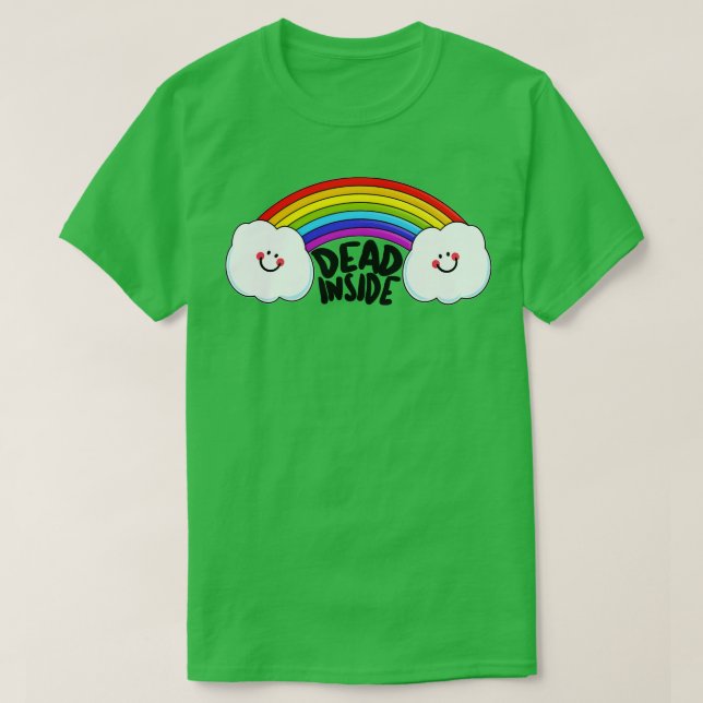 Dead Inside Nihilist 80-talets regnbågsgrafik desi T Shirt (Design framsida)