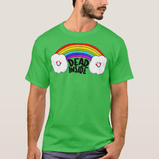 Dead Inside Nihilist 80-talets regnbågsgrafik desi T Shirt