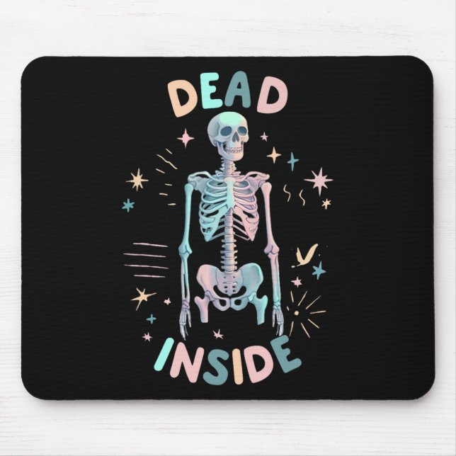 Dead Inside Skeleton Avslappnad Halloween Graphic  Musmatta (Framsidan)