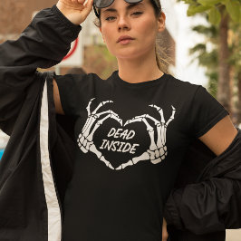 Dead Inside Skeleton Händer T Shirt
