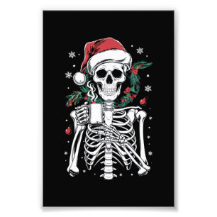 Dead Inside Skeleton julkaffe Älskare Gift Fototryck