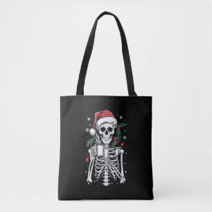 Dead Inside Skeleton julkaffe Älskare Gift Tygkasse