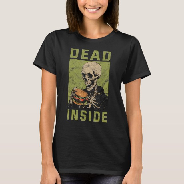 Dead Inside Skeleton Yami Mental Sjukdom T Shirt (Framsida)