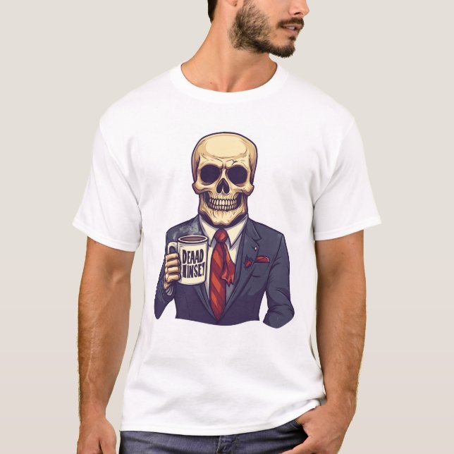 Dead Inside Skull � Funny Workday Skeleton T Shirt (Framsida)