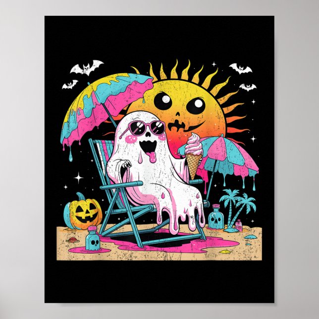 Dead Inside Tan Exside Funny Ghost Beach Art Poster (Framsidan)