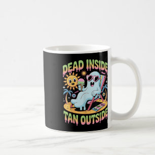 Dead Inside Tan Exside Funny Ghost Summerween _1 Kaffemugg