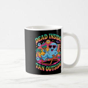 Dead Inside Tan Exside Funny Ghost Summerween Kaffemugg