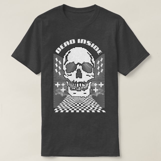 Dead Inside Y2K Cyberpunk Skull T Shirt (Design framsida)
