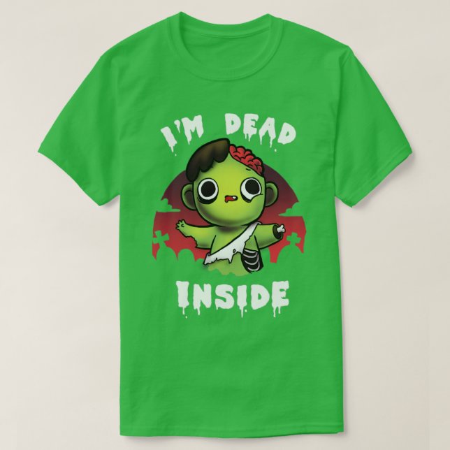 Dead inuti Zombie Kid Halloween Funny Costume T Shirt (Design framsida)