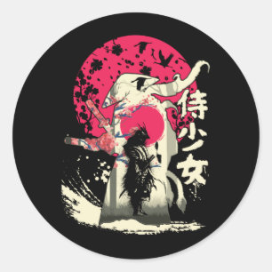 Dead Japanska Samurai Warrior Japan Swordsman Runt Klistermärke