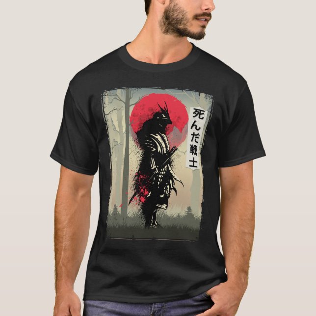 Dead Japanska Samurai Warrior Japan Swordsman T Shirt (Framsida)
