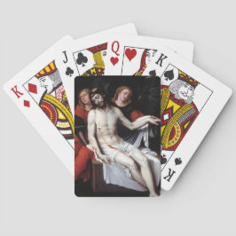 Dead Kristus som stöds av två Änglar (Ribalta) Casinokort