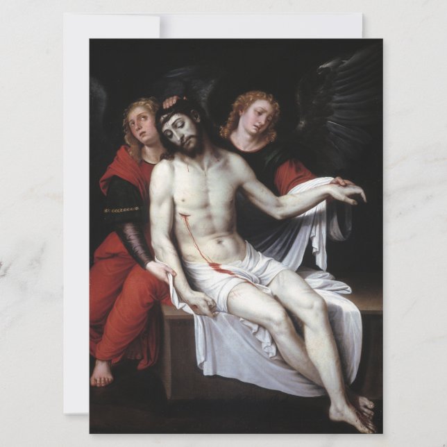 Dead Kristus som stöds av två Änglar (Ribalta) Kort (Framsida)