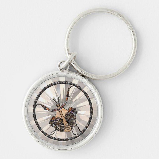 Dead Löv Mantis Rund Silverfärgad Nyckelring (Framsidan)