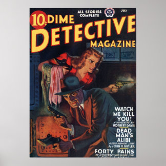 Dead Man39;s Alibi  Dime Detective Magazine Poster