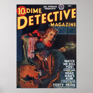 Dead Man39;s Alibi Dime detektiv Magazine Poster