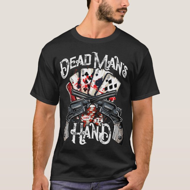 Dead Man'S Hand Aces  Eights Poker Player T Shirt (Framsida)