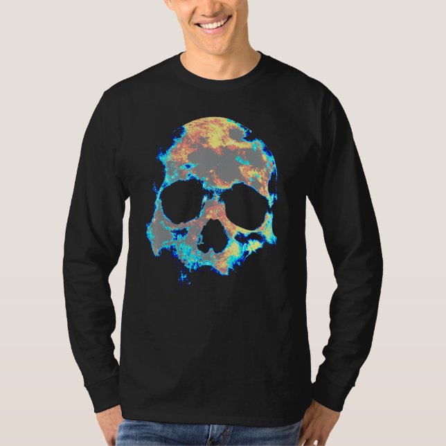 Dead Mans Skull Död Skeleton Head Bones Coola Sku T Shirt (Framsida)