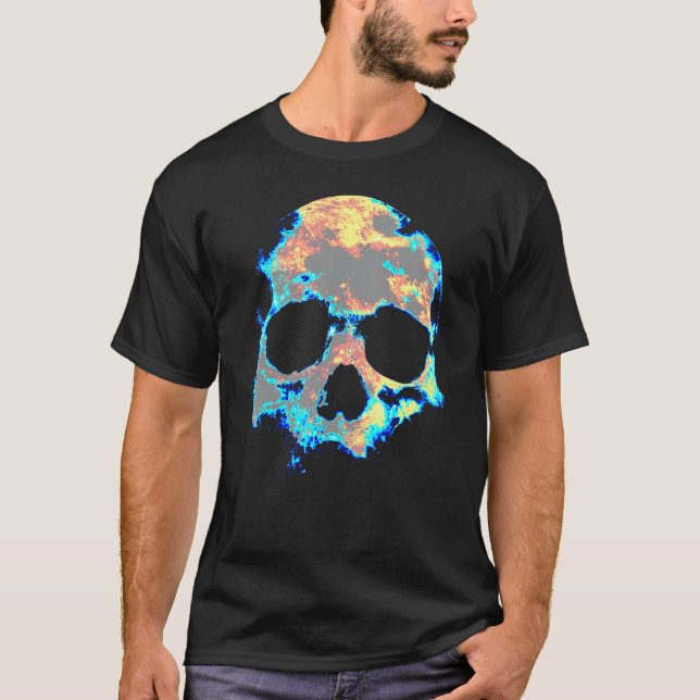 Dead Mans Skull Död Skeleton Head Bones Coola Sku T Shirt (Framsida)