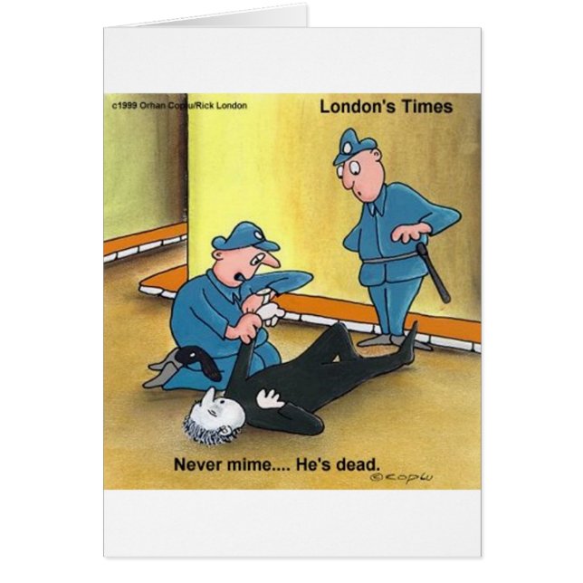 Dead Mime Funny Tees Mugg Cards Gifts m.fl. Hälsningskort (Framsidan)