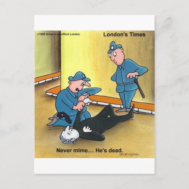 Dead Mime Funny Tees Mugg Cards Gifts m.fl. Vykort (Framsida)