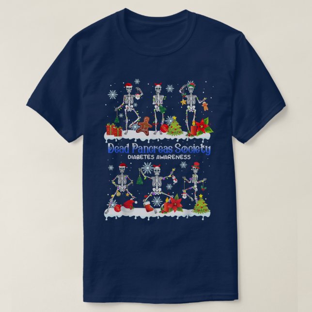 Dead Pancreas Diabetes Awareness Dancing Skeleton  T Shirt (Design framsida)
