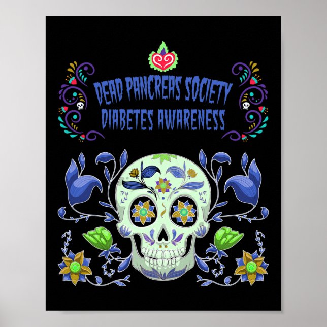 Dead Pancreas Society Blue Sugar Diabetes Awarenes Poster (Framsidan)