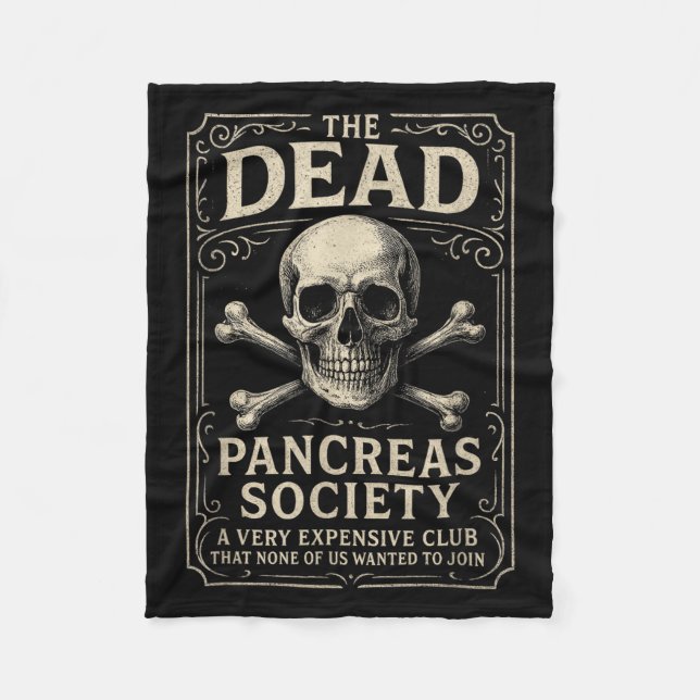 Dead Pancreas Society - Diabetes Awareness Skull _ Fleecefilt (Framsidan)