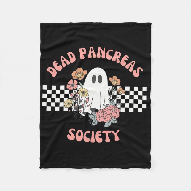 Dead Pancreas Society Funny Ghost Diabetes Awarene Fleecefilt (Framsidan)