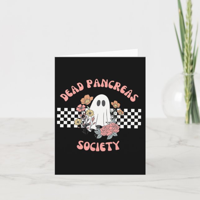 Dead Pancreas Society Funny Ghost Diabetes Awarene Kort (Framsida)