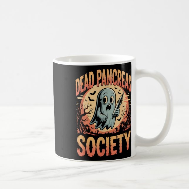 Dead Pancreas Society Funny Ghost Syringe Diabetes Kaffemugg (Höger)