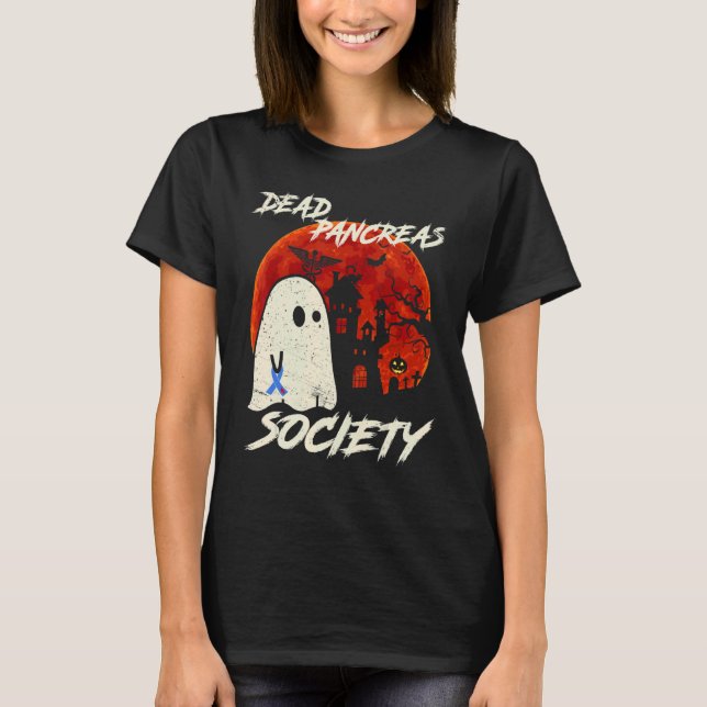 Dead Pancreas Society Ghost Diabetes Awareness Hal T Shirt (Framsida)