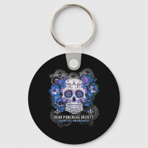 Dead Pancreas Society Sugar Skull-diabetesmedvetan Nyckelring