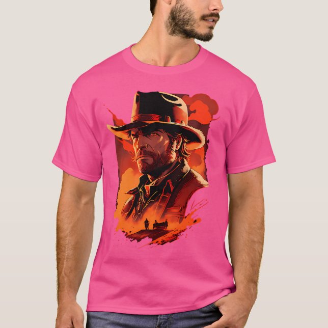 Dead Red Dead John Marston Gaming T Shirt (Framsida)