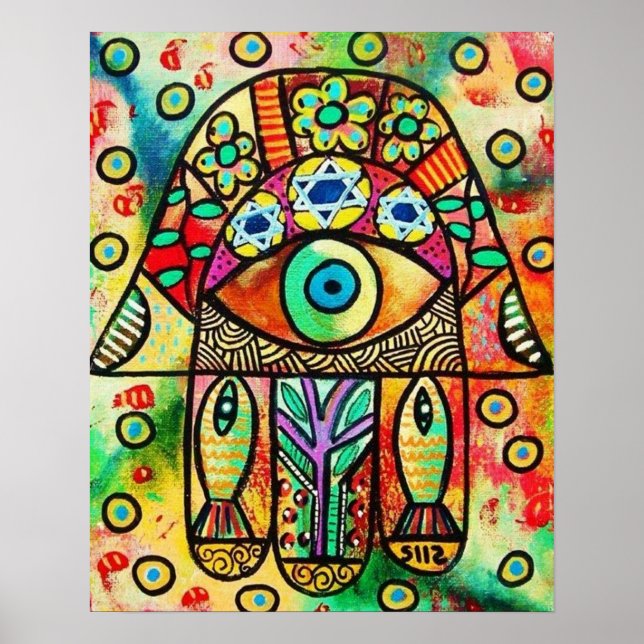 Dead Sea Fish Hamsa Poster (Framsidan)