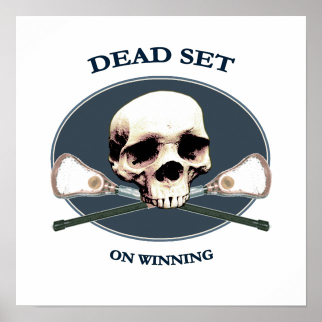Dead Set Skull Lacrosse Poster (Framsidan)