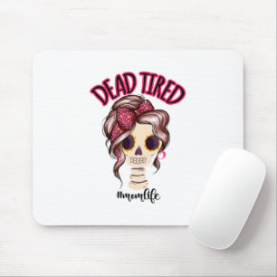 Dead Tired Mamma Life Skeleton Messy Bun Bandana Musmatta