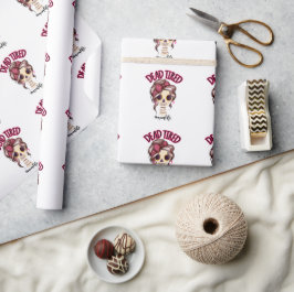 Dead Tired Mamma Life Skeleton Messy Bun Bandana Presentpapper