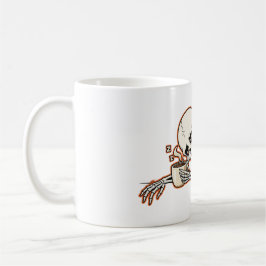 Dead Tired Skeleton Funny Halloween Coffee Mugg