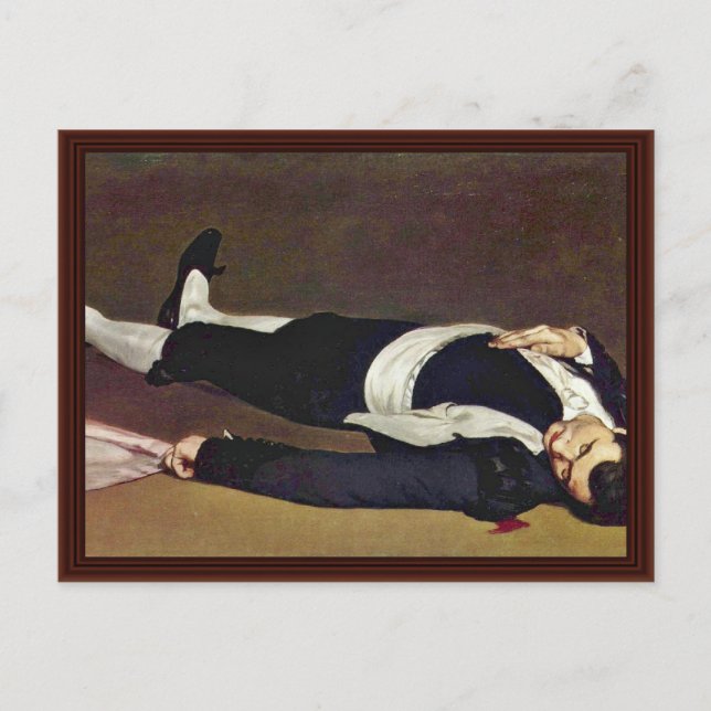 Dead Toreador by Manet Edouard Vykort (Framsida)