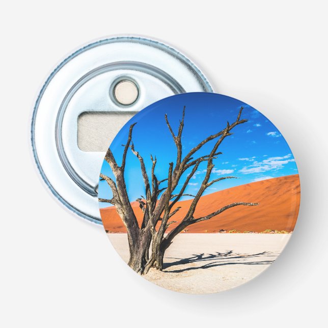 Dead träd i Deadvlei, Namibia Flasköppnare (Framsidan)
