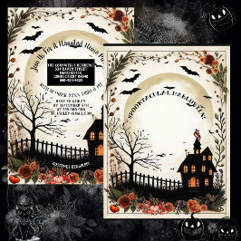 Dead Träd Pumpkins Haunkins House Halloween fest Inbjudningar