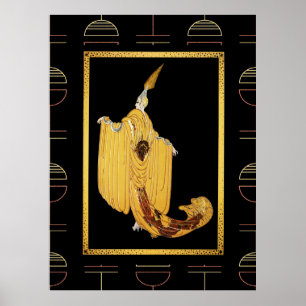 Deadadant Deco Stil Dam Poster - Guld/Gult