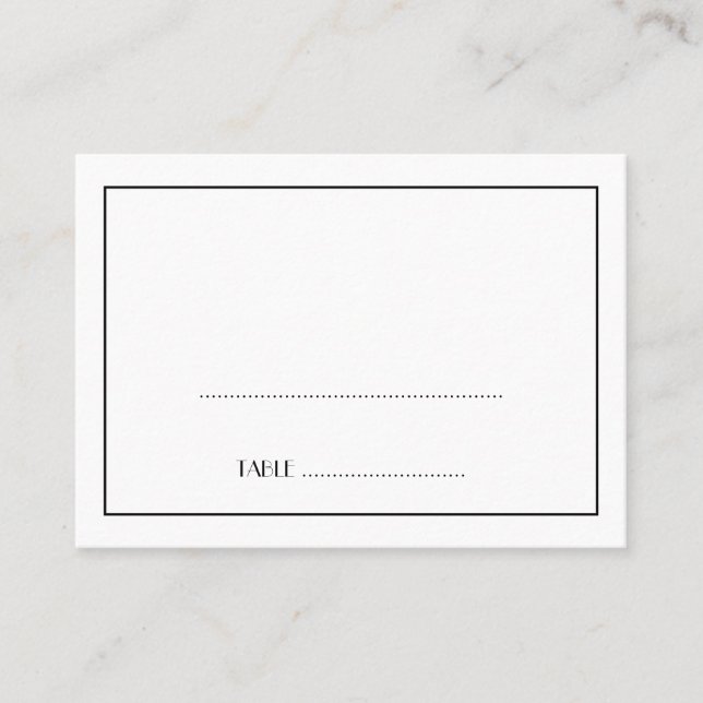 Deadant Deco-elegant svart bröllop-platskort Placeringskort (Framsida)