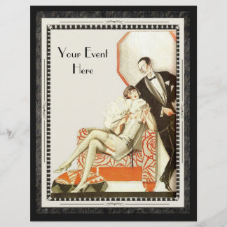 Deadent 1920-tal Art Deco Avant Garde lite Anpassn Reklamblad