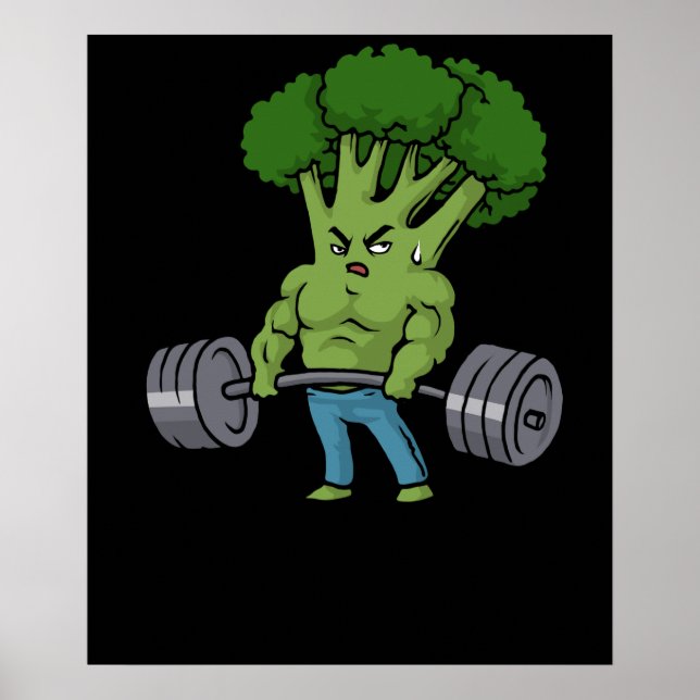 Deadlift Broccoli Gym Fitness Gift Bodybuilding Poster (Framsidan)